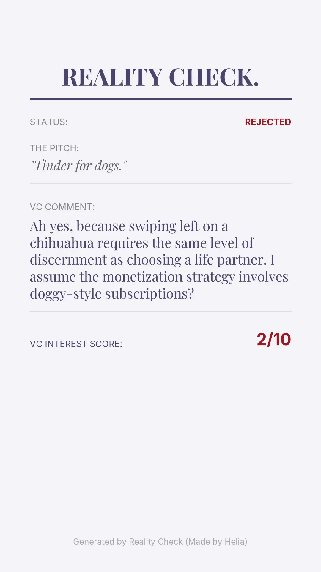 做了一个毒舌 AI VC