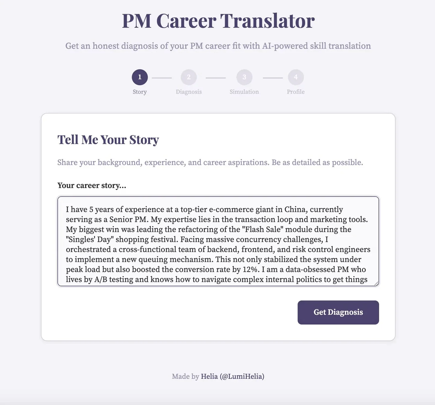 给自己搭了个转职 PM Career Translator 👀