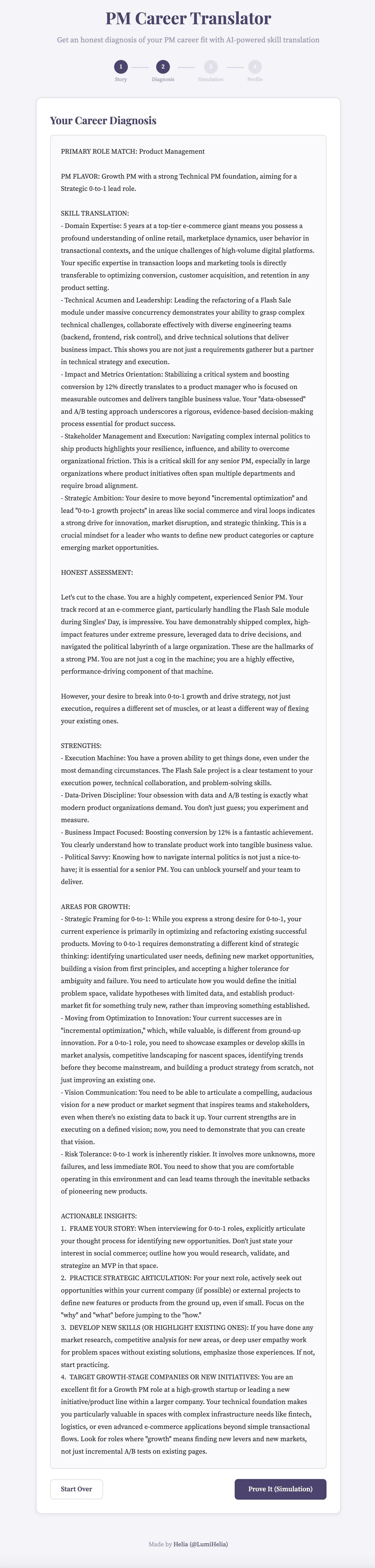 给自己搭了个转职 PM Career Translator 👀